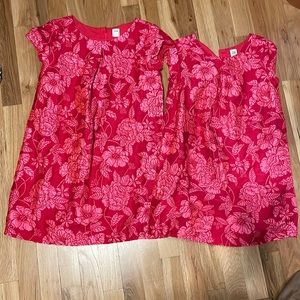 Sister set red Christmas or holiday dresses